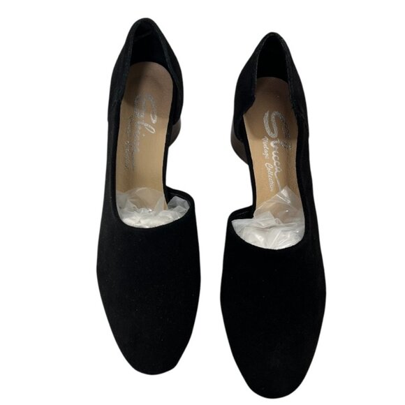 Sbicca Womens Shoes 10 Vintage Collection Black Suede Volin Chunky Heel Mule NEW - Picture 2 of 6